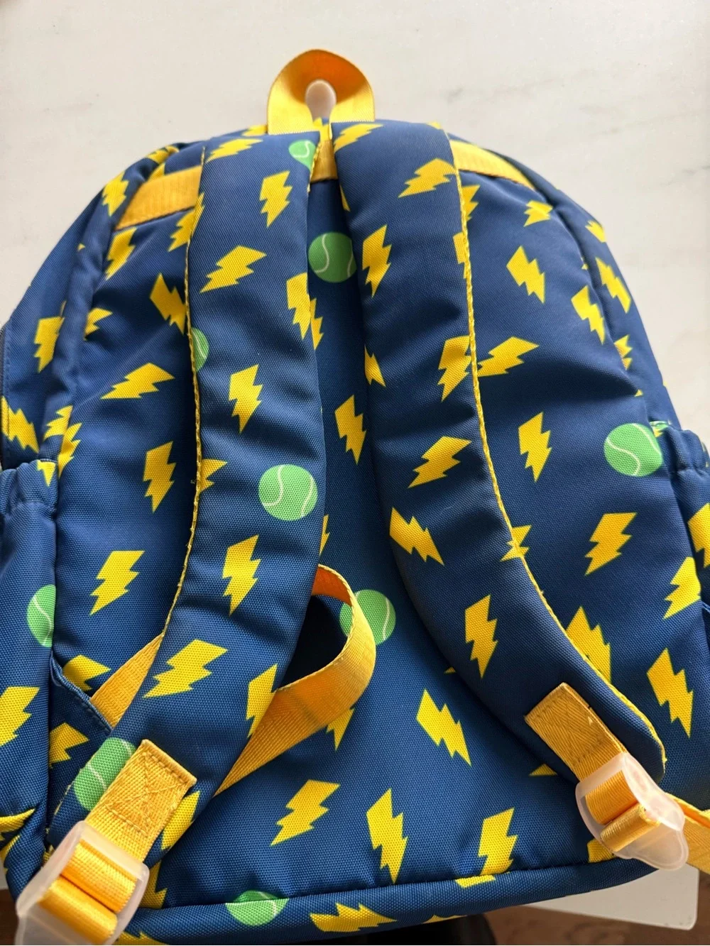 Kids Navy Blue Lightning & Tennis Ball Backpack by